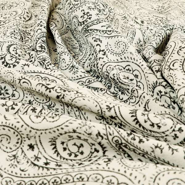 Istanbul Range Of Faint Paisley Pattern In Black Colour Furnishing Fabric CTR-246 - Made To Measure Curtains