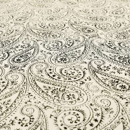 Istanbul Range Of Faint Paisley Pattern In Black Colour Furnishing Fabric CTR-246 - Roman Blinds