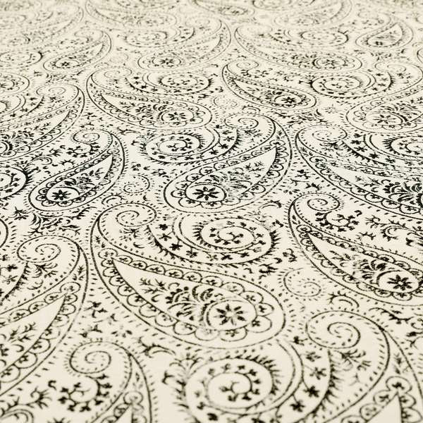 Istanbul Range Of Faint Paisley Pattern In Black Colour Furnishing Fabric CTR-246 - Made To Measure Curtains