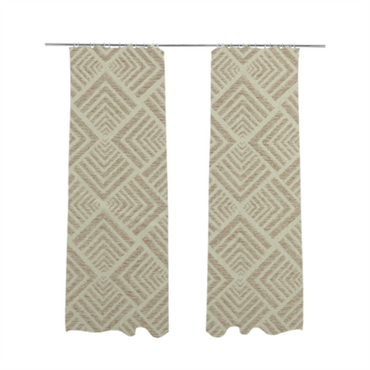 Bahija Geometric Uniformed Pattern Cream Beige Colour Upholstery Fabric CTR-2471 - Made To Measure Curtains