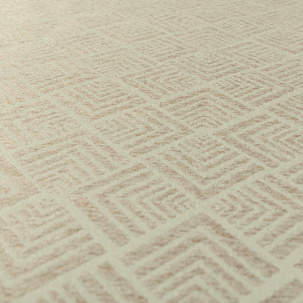 Bahija Geometric Uniformed Pattern Cream Beige Colour Upholstery Fabric CTR-2471 - Roman Blinds