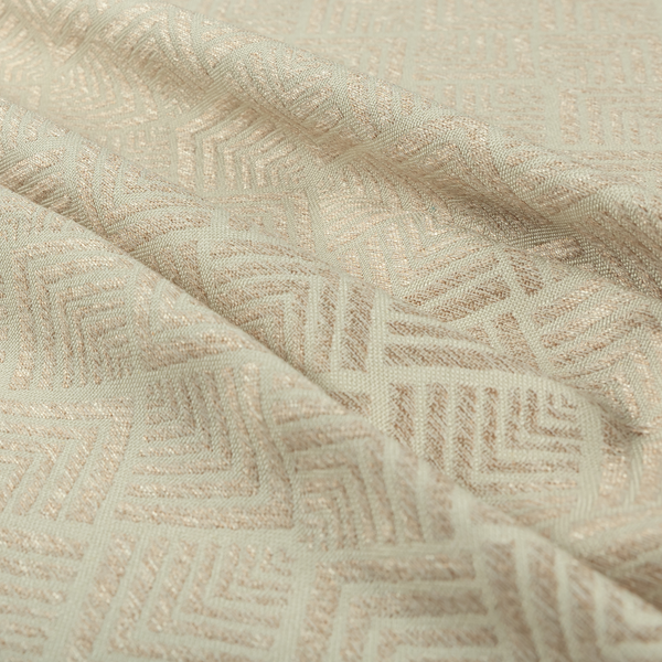 Bahija Geometric Uniformed Pattern Cream Beige Colour Upholstery Fabric CTR-2471 - Roman Blinds