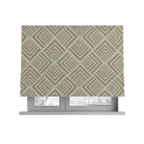 Bahija Geometric Uniformed Pattern Brown Colour Upholstery Fabric CTR-2472 - Roman Blinds