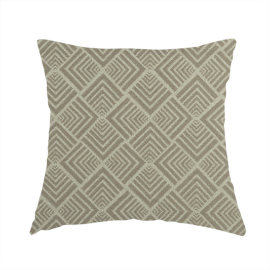 Bahija Geometric Uniformed Pattern Brown Colour Upholstery Fabric CTR-2472 - Handmade Cushions
