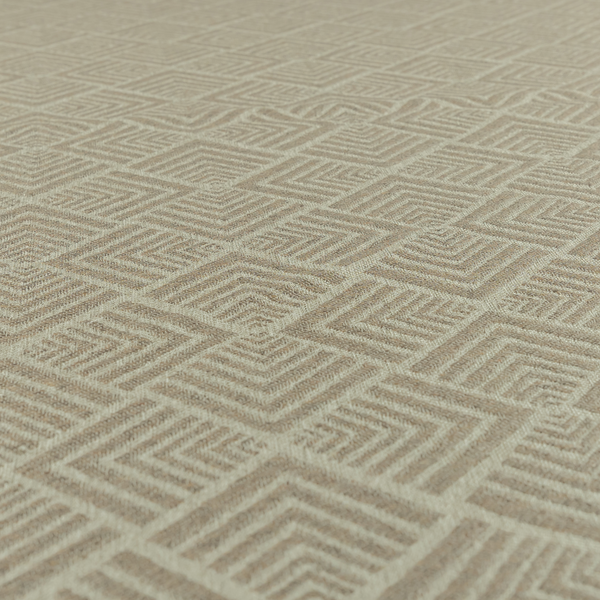 Bahija Geometric Uniformed Pattern Brown Colour Upholstery Fabric CTR-2472