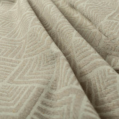 Bahija Geometric Uniformed Pattern Brown Colour Upholstery Fabric CTR-2472