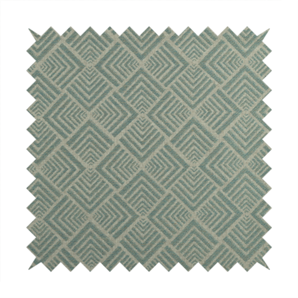 Bahija Geometric Uniformed Pattern Teal Colour Upholstery Fabric CTR-2473 - Made To Measure Curtains