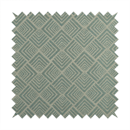 Bahija Geometric Uniformed Pattern Teal Colour Upholstery Fabric CTR-2473 - Made To Measure Curtains