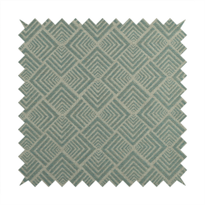 Bahija Geometric Uniformed Pattern Teal Colour Upholstery Fabric CTR-2473