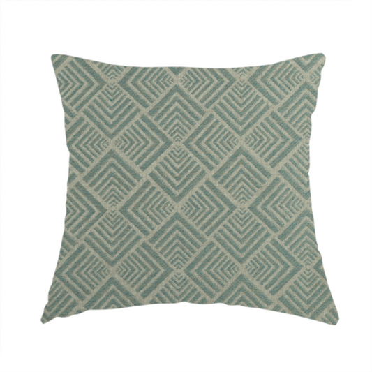 Bahija Geometric Uniformed Pattern Teal Colour Upholstery Fabric CTR-2473 - Handmade Cushions