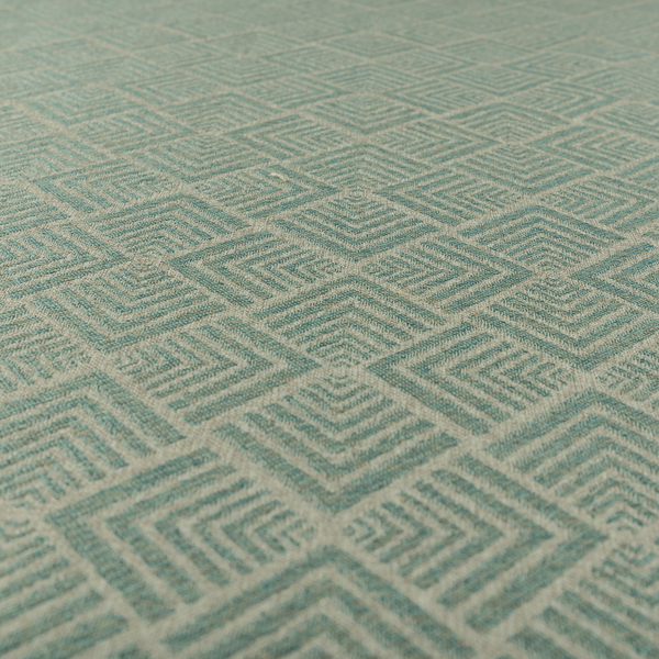 Bahija Geometric Uniformed Pattern Teal Colour Upholstery Fabric CTR-2473 - Roman Blinds