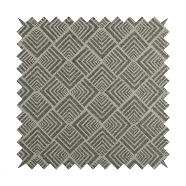 Bahija Geometric Uniformed Pattern Grey Colour Upholstery Fabric CTR-2474 - Made To Measure Curtains