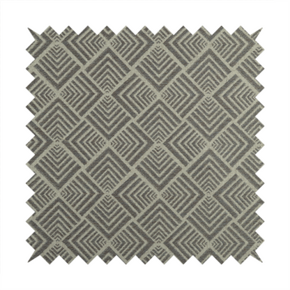 Bahija Geometric Uniformed Pattern Grey Colour Upholstery Fabric CTR-2474