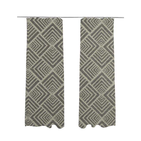 Bahija Geometric Uniformed Pattern Grey Colour Upholstery Fabric CTR-2474 - Made To Measure Curtains