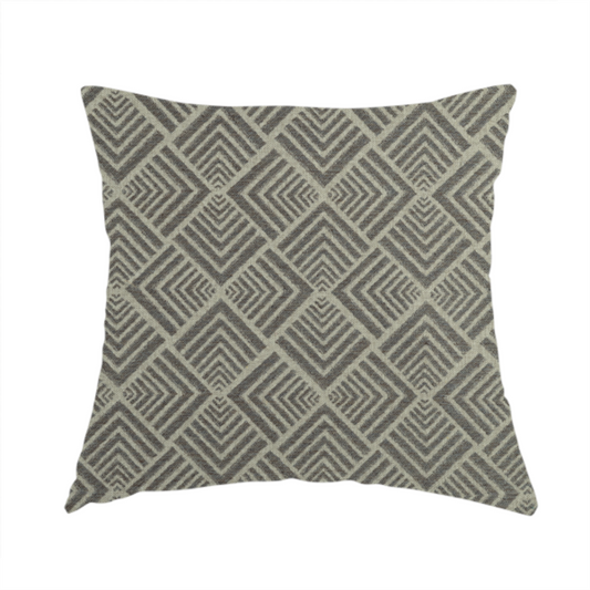 Bahija Geometric Uniformed Pattern Grey Colour Upholstery Fabric CTR-2474 - Handmade Cushions