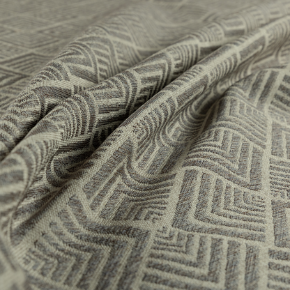 Bahija Geometric Uniformed Pattern Grey Colour Upholstery Fabric CTR-2474 - Roman Blinds