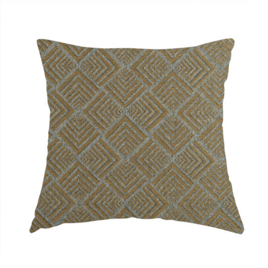 Bahija Geometric Uniformed Pattern Orange Grey Colour Upholstery Fabric CTR-2475 - Handmade Cushions