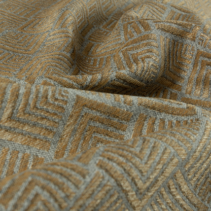 Bahija Geometric Uniformed Pattern Orange Grey Colour Upholstery Fabric CTR-2475 - Roman Blinds