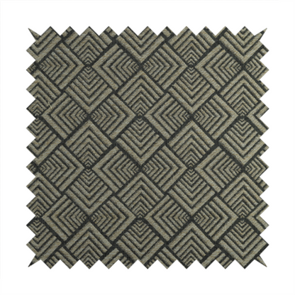 Bahija Geometric Uniformed Pattern Cream Black Colour Upholstery Fabric CTR-2476 - Roman Blinds