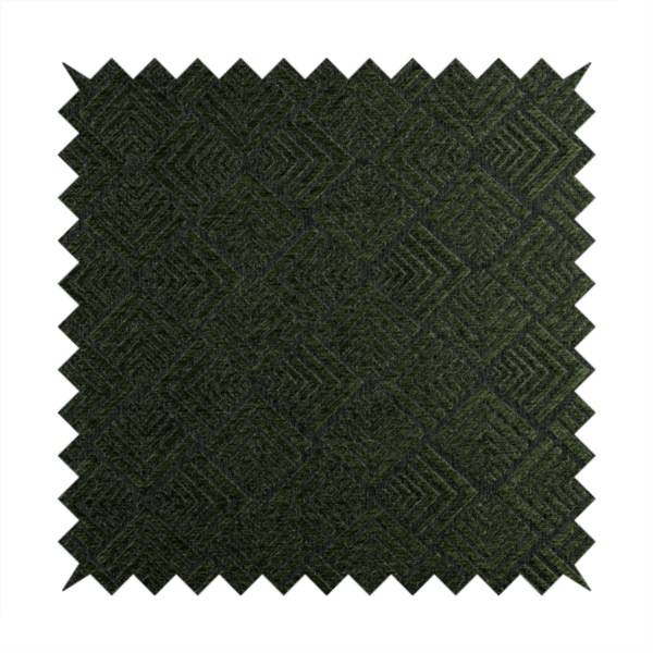 Bahija Geometric Uniformed Pattern Black Green Colour Upholstery Fabric CTR-2478 - Roman Blinds