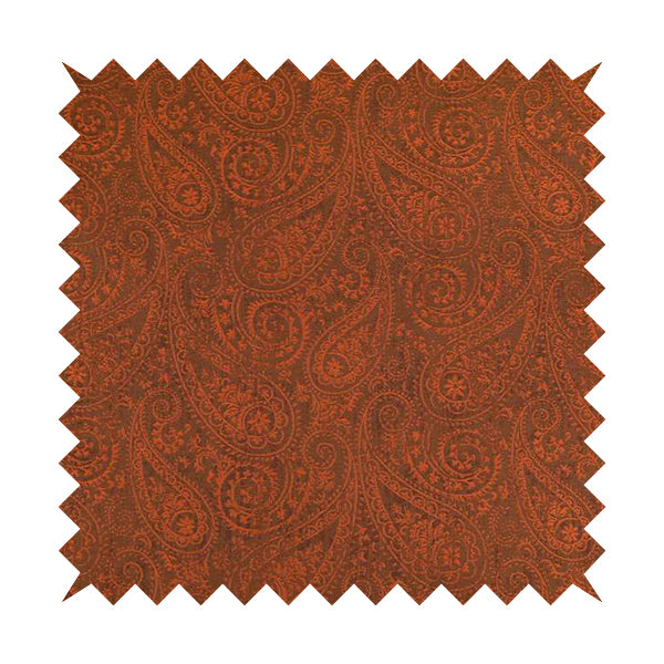 Istanbul Range Of Faint Paisley Pattern In Bronze Orange Colour Furnishing Fabric CTR-248 - Roman Blinds