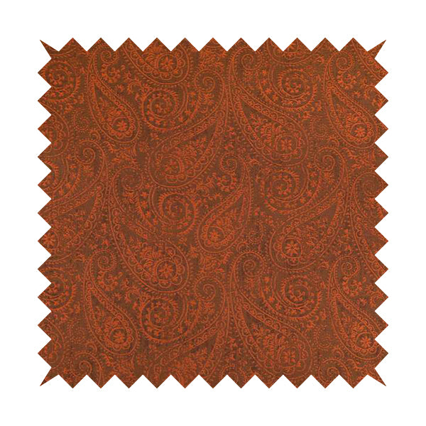 Istanbul Range Of Faint Paisley Pattern In Bronze Orange Colour Furnishing Fabric CTR-248 - Handmade Cushions