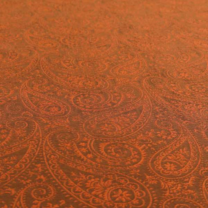 Istanbul Range Of Faint Paisley Pattern In Bronze Orange Colour Furnishing Fabric CTR-248 - Roman Blinds