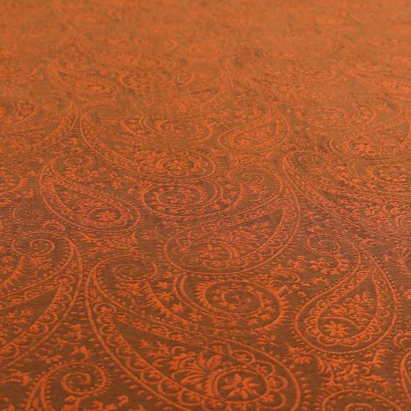 Istanbul Range Of Faint Paisley Pattern In Bronze Orange Colour Furnishing Fabric CTR-248 - Made To Measure Curtains