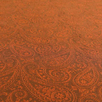 Istanbul Range Of Faint Paisley Pattern In Bronze Orange Colour Furnishing Fabric CTR-248