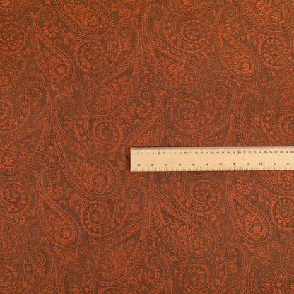 Istanbul Range Of Faint Paisley Pattern In Bronze Orange Colour Furnishing Fabric CTR-248 - Roman Blinds