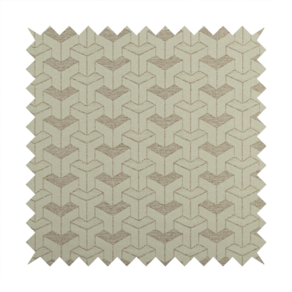 Baha Geometric Key Pattern Cream Beige Colour Upholstery Fabric CTR-2480 - Handmade Cushions