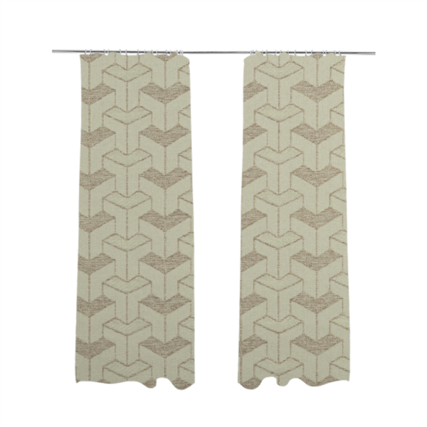 Baha Geometric Key Pattern Cream Beige Colour Upholstery Fabric CTR-2480 - Made To Measure Curtains