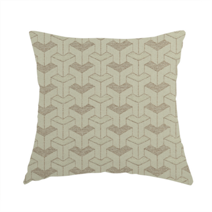 Baha Geometric Key Pattern Cream Beige Colour Upholstery Fabric CTR-2480 - Handmade Cushions