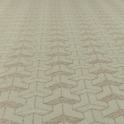 Baha Geometric Key Pattern Cream Beige Colour Upholstery Fabric CTR-2480 - Handmade Cushions