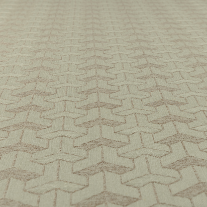 Baha Geometric Key Pattern Cream Beige Colour Upholstery Fabric CTR-2480 - Made To Measure Curtains