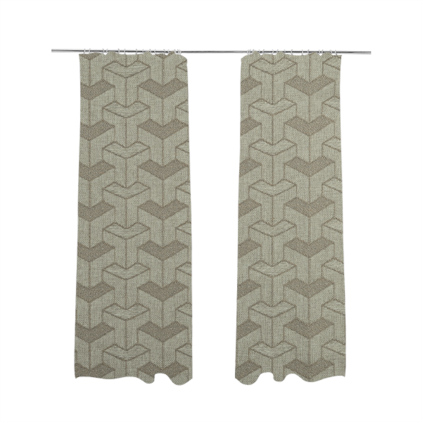 Baha Geometric Key Pattern Brown Colour Upholstery Fabric CTR-2481 - Made To Measure Curtains