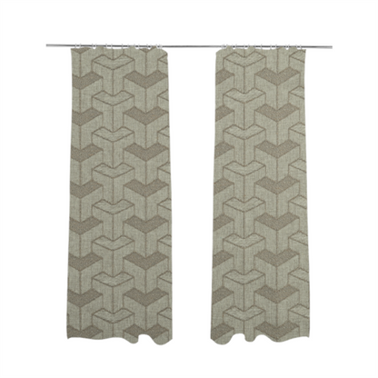 Baha Geometric Key Pattern Brown Colour Upholstery Fabric CTR-2481 - Made To Measure Curtains