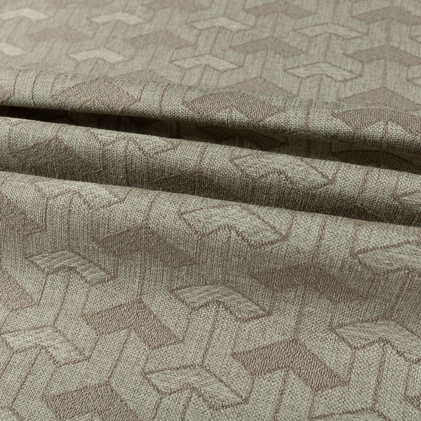 Baha Geometric Key Pattern Brown Colour Upholstery Fabric CTR-2481 - Made To Measure Curtains