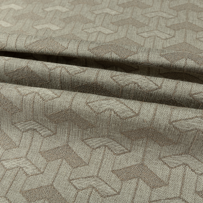 Baha Geometric Key Pattern Brown Colour Upholstery Fabric CTR-2481 - Made To Measure Curtains