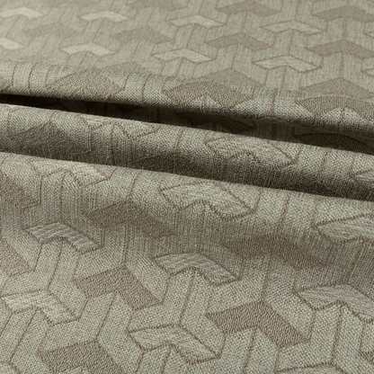Baha Geometric Key Pattern Brown Colour Upholstery Fabric CTR-2481 - Handmade Cushions