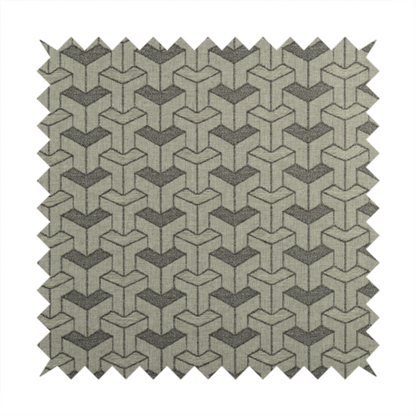 Baha Geometric Key Pattern Grey Colour Upholstery Fabric CTR-2483