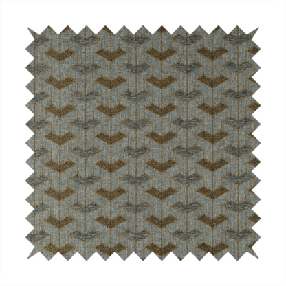 Baha Geometric Key Pattern Orange Grey Colour Upholstery Fabric CTR-2484