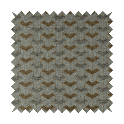 Baha Geometric Key Pattern Orange Grey Colour Upholstery Fabric CTR-2484 - Made To Measure Curtains