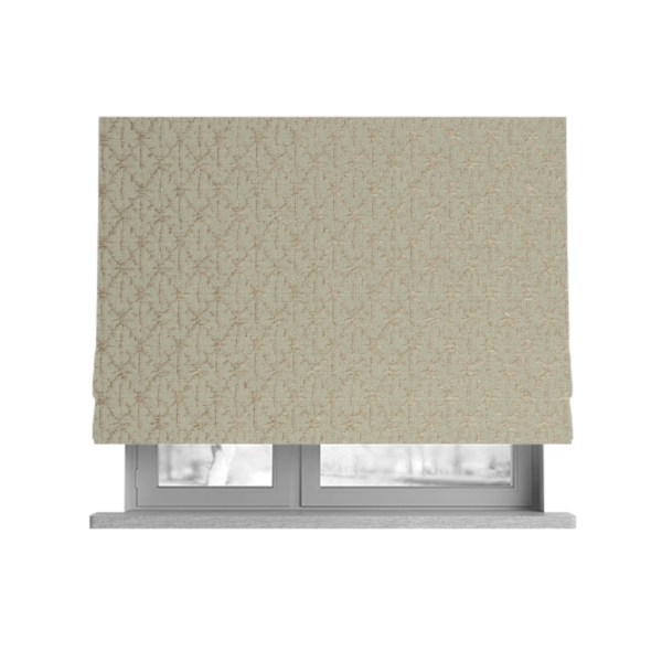 Baraka Geometric Pattern Cream Beige Colour Upholstery Fabric CTR-2489 - Roman Blinds