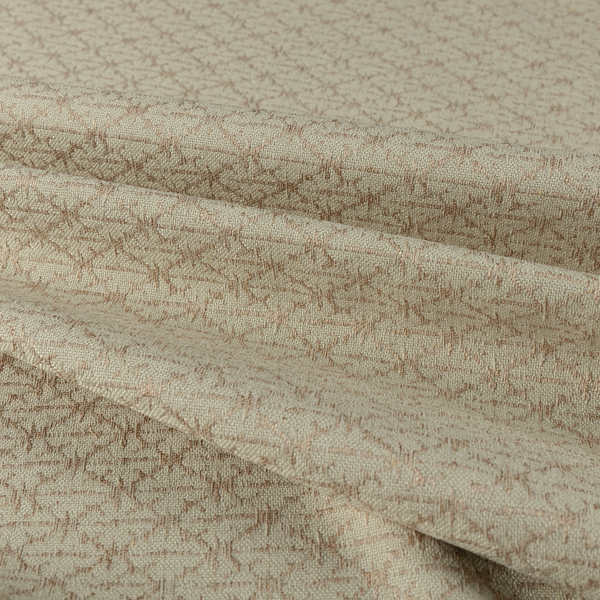 Baraka Geometric Pattern Cream Beige Colour Upholstery Fabric CTR-2489 - Roman Blinds