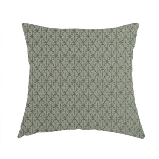 Baraka Geometric Pattern Teal Colour Upholstery Fabric CTR-2491 - Handmade Cushions