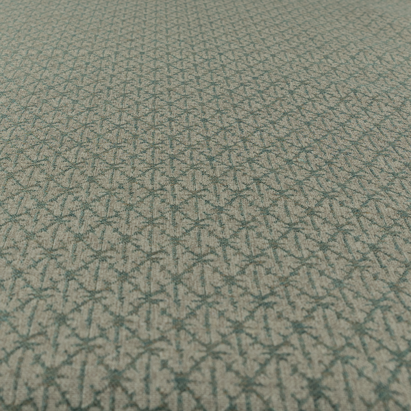 Baraka Geometric Pattern Teal Colour Upholstery Fabric CTR-2491 - Roman Blinds