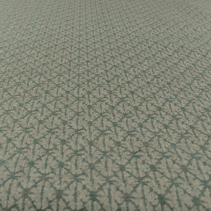 Baraka Geometric Pattern Teal Colour Upholstery Fabric CTR-2491