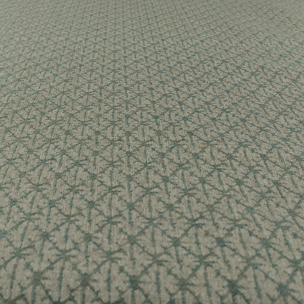 Baraka Geometric Pattern Teal Colour Upholstery Fabric CTR-2491 - Handmade Cushions