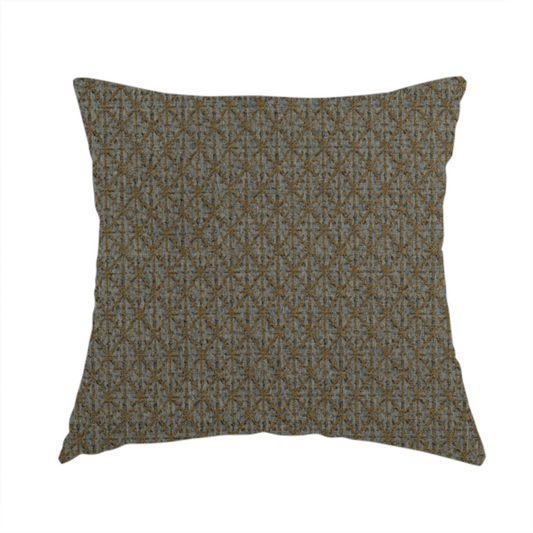 Baraka Geometric Pattern Orange Grey Colour Upholstery Fabric CTR-2493 - Handmade Cushions